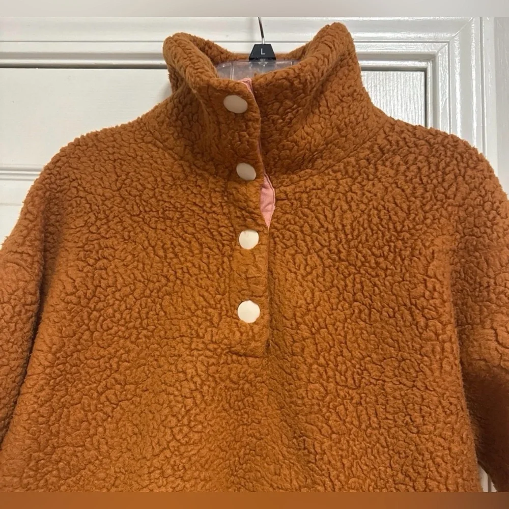 J.Crew Women's Snap-Collar Sherpa Fleece Pullover - Picture 8 of 12
